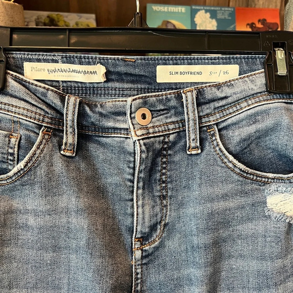 Anthropologie Pilcro and the Letterpress slim boyfriend patchwork jeans size 26 - Picture 3 of 10